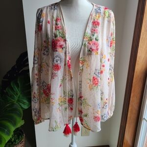 Elegant blouse  women's  multicolored floral top